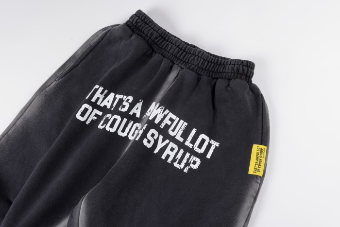 Letter Print Washed Version Hoodie & Pants Set 28688392