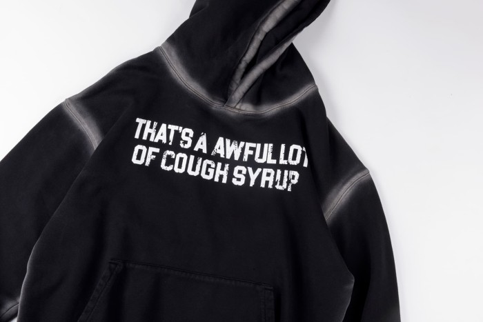 Letter Print Washed Version Hoodie & Pants Set 28688392