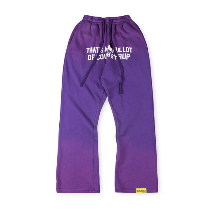 Cracked Letter Print Washed Version Hoodie & Pants Set 2 colors 28688378