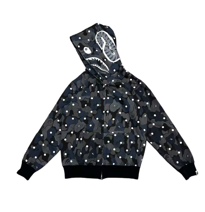  1:1 quality version Polka Dot Shark Zipper Hoodie 28690385