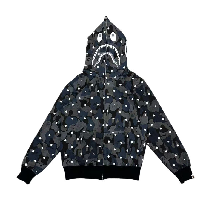  1:1 quality version Polka Dot Shark Zipper Hoodie 28690385