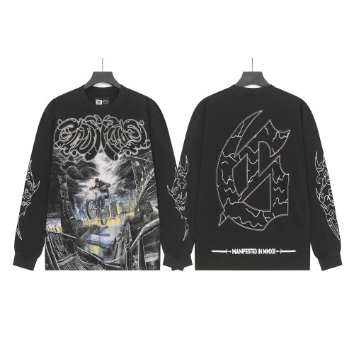 Skeleton City Cycling Print Long Sleeve T-Shirt 2 colors 28690405