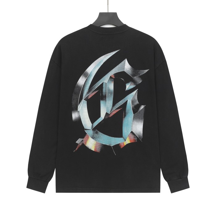 Skeleton Skate Print Washed Versiion Long Sleeve T-Shirt 2 colors 28691920