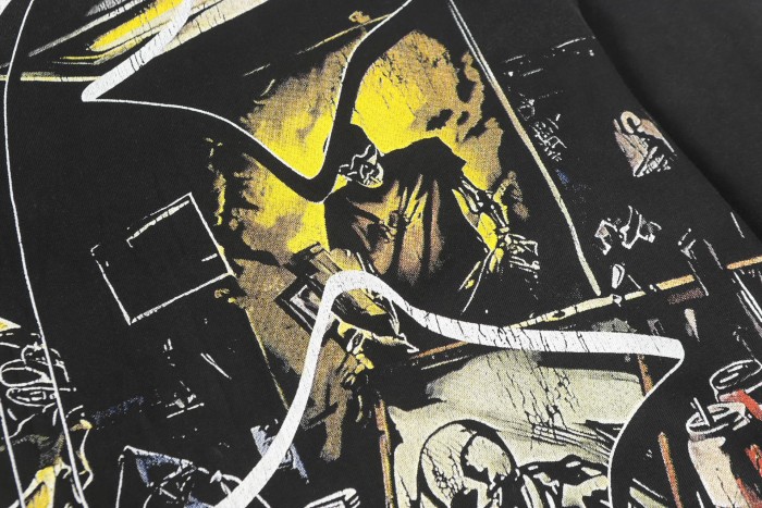 Skeleton Screen-Printed Clothing Washed Version Long Sleeve T-Shirt 2 colors 28691923