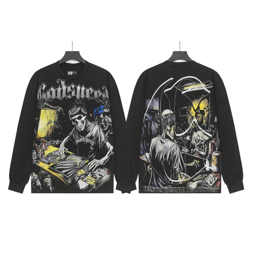 Skeleton Screen-Printed Clothing Version Long Sleeve T-Shirt 2 colors 28691923