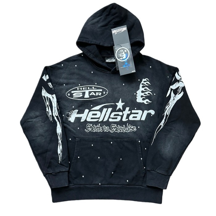 Full Star Creative Letter Logo Washed Version Hoodie & Pants Set 2 colors