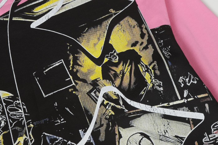 Skeleton Screen-Printed Clothing Washed Version Long Sleeve T-Shirt 2 colors 28691923