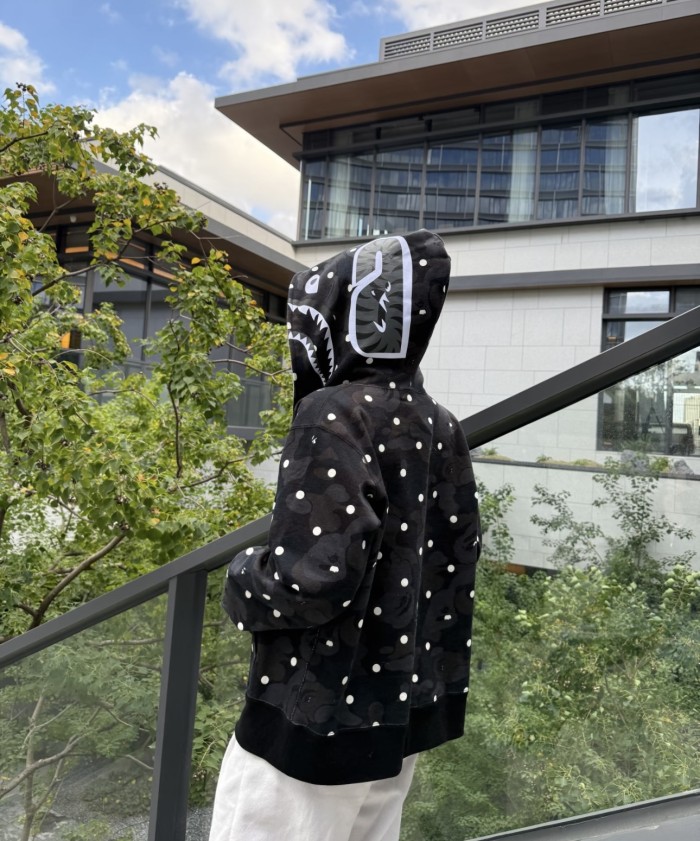  1:1 quality version Polka Dot Shark Zipper Hoodie 28690385