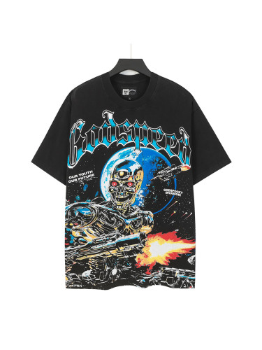 [Buy Two Get One Free]Metal skull firing print Washed Version Tee 2 colors 28694010