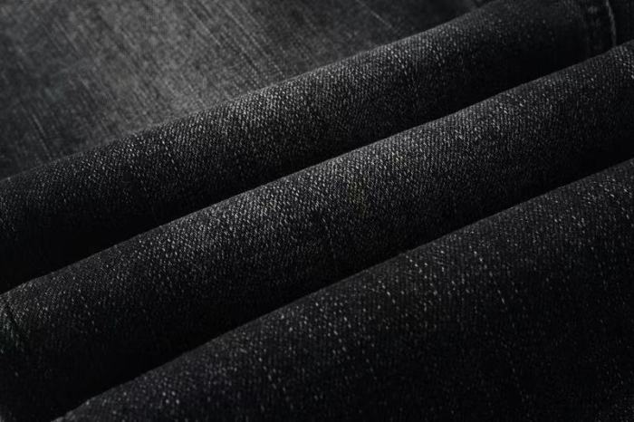 1:1 quality version Hollowed-out embroidered logo ripped jeans 28694083