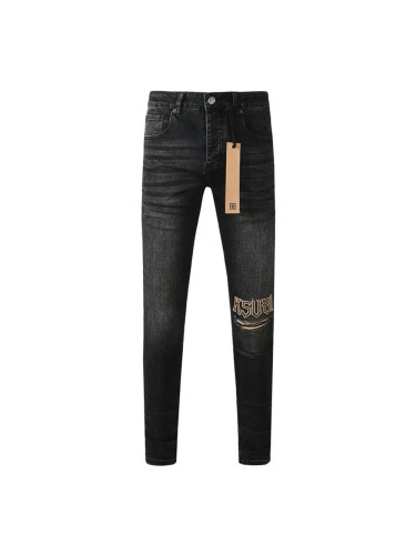 1:1 quality version Hollowed-out embroidered logo ripped jeans 28694083