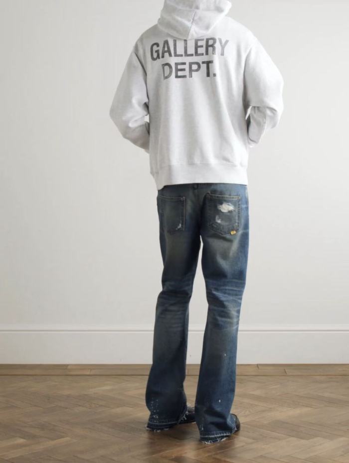 [Big & Tall for weights up to 260 lbs]1:1 quality version Black Letter Hand-Painted Bleached Gray Hoodie 28694091