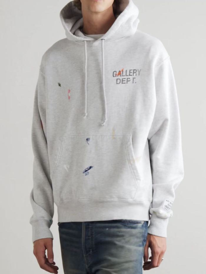 [Big & Tall for weights up to 260 lbs]1:1 quality version Black Letter Hand-Painted Bleached Gray Hoodie 28694091