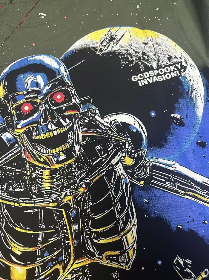 Metal skull firing print Washed Version Tee 2 colors 28694010