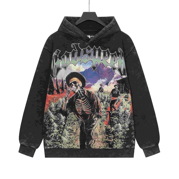 Field Farmer Skull Print Washed Hoodie 2 colors 28696538