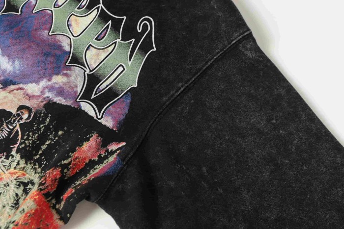 Field Farmer Skull Print Washed Hoodie 2 colors 28696538