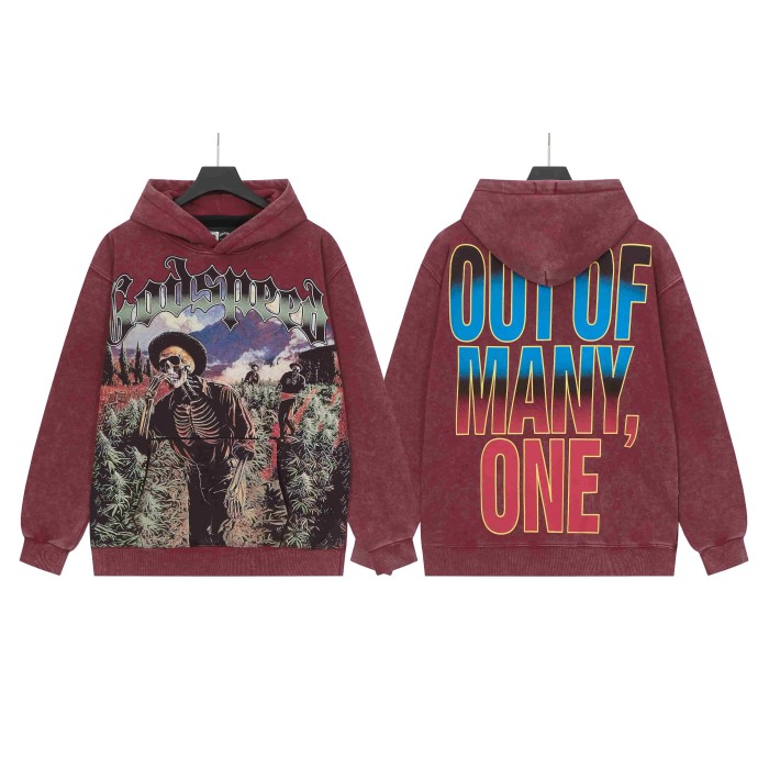 Field Farmer Skull Print Washed Hoodie 2 colors 28696538