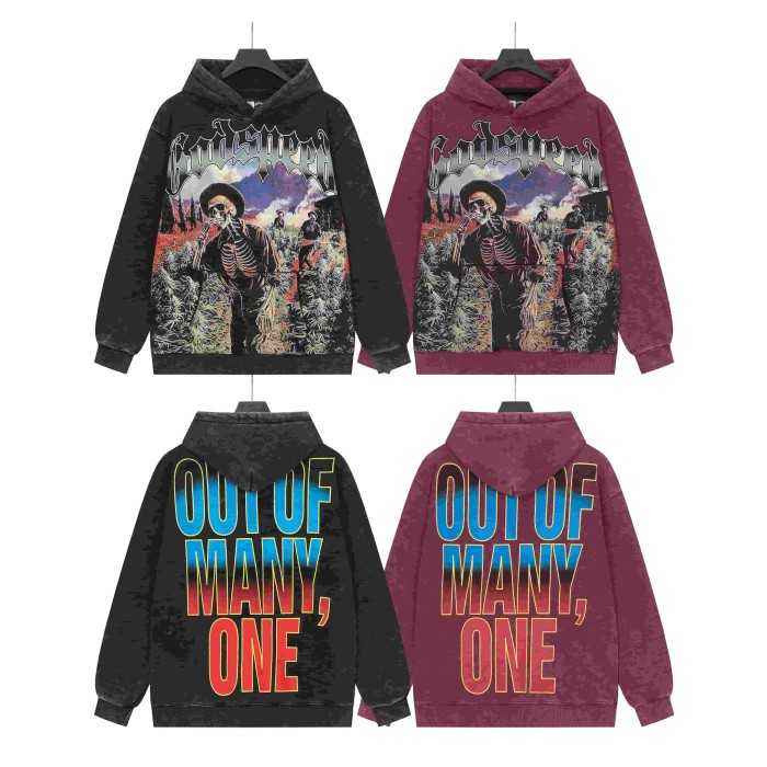 Field Farmer Skull Print Washed Hoodie 2 colors 28696538