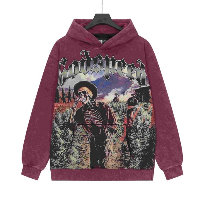 Field Farmer Skull Print Washed Hoodie 2 colors 28696538