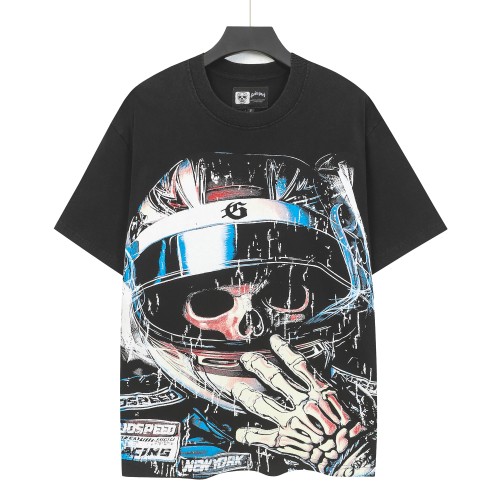 [Buy Two Get One Free]Skeleton Racer Trophy Print Washed Version Tee 2 colors 28696499