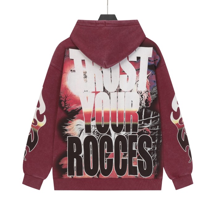 Skeleton Robot Print Washed Hoodie 2 colors 28696536