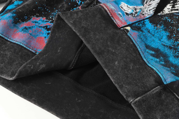 Skeleton Robot Print Washed Hoodie 2 colors 28696536