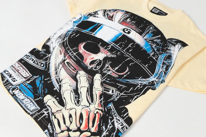 Skeleton Racer Trophy Print Washed Version Tee 2 colors 28696499