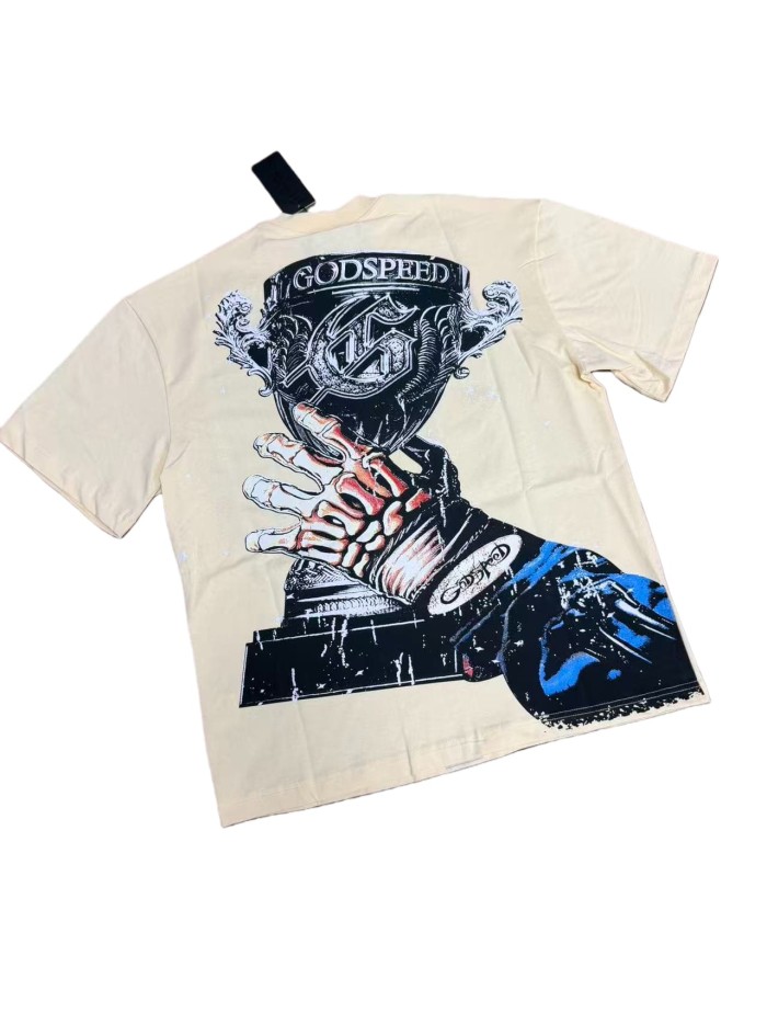 Skeleton Racer Trophy Print Washed Version Tee 2 colors 28696499