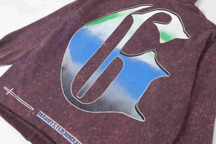 Dusk Skeleton Rowing Boat Print Washed Hoodie 28696541