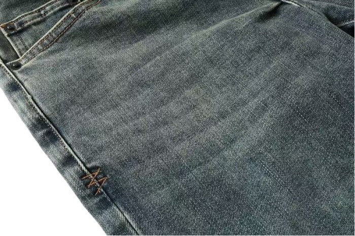 1:1 quality version Knee Zipper Hole Ripped Jeans 28700616