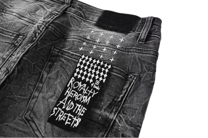 1:1 quality version Ragged Pattern Ripped Jeans 28700615
