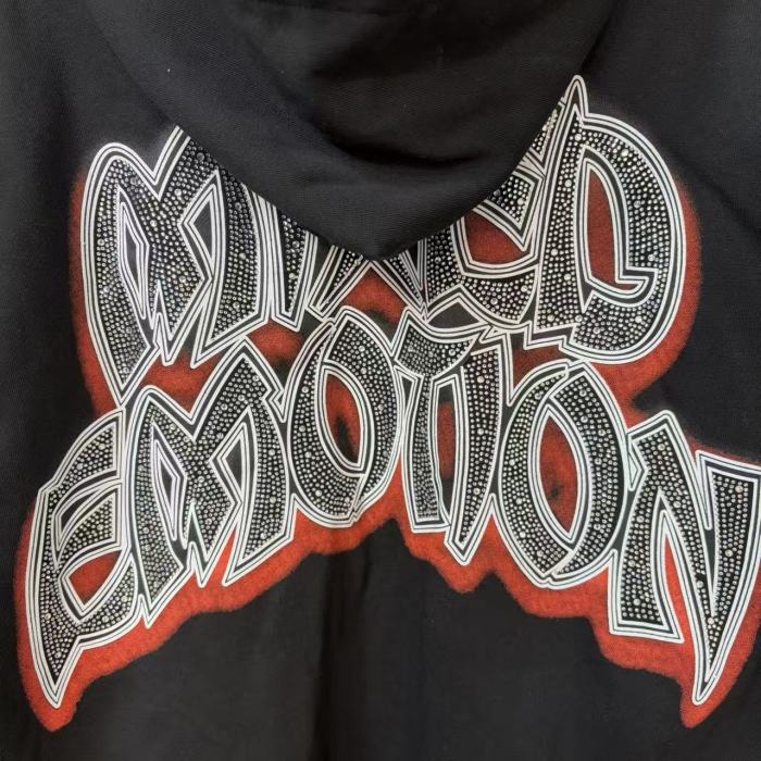 Skeleton Last Dance Rhinestone Print Zipper Hoodie 28700558