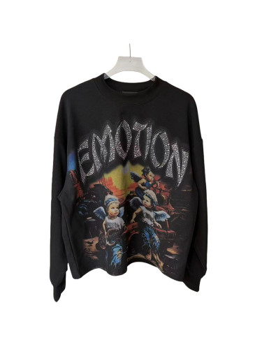 Sunrise Angel Printed Rhinestone Letter Waffle-Weave Long Sleeve T-Shirt 28700552