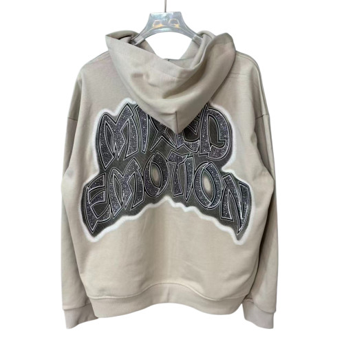 Rhinestone Skateboard Print Zipper Hoodie 28700560