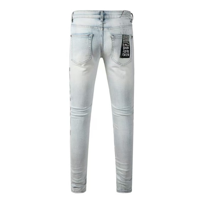 1:1 quality version Worn Hole Logo Printed Jeans 28700619