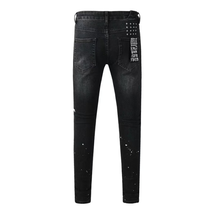 1:1 quality version Knee-hole White Dot Jeans 28700617