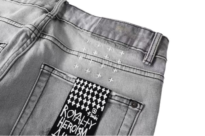 1:1 quality version Worn Hole Slim-fit Jeans 28700614