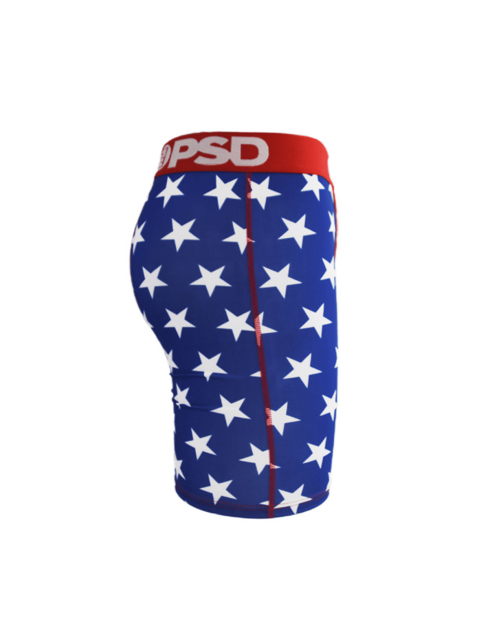 Blue Background With White Five-pointed Star Print Boxer Briefs 28702279