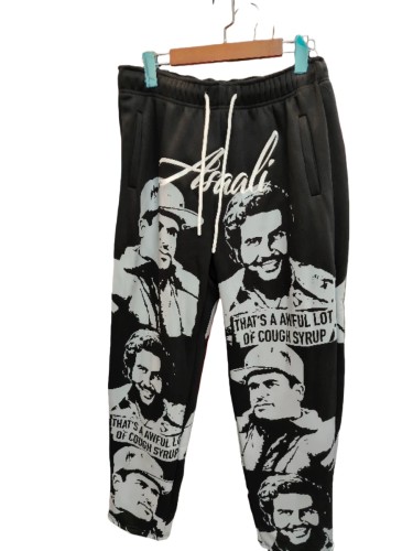 1:1 quality version Portrait Alphabet Printed Fleece-Lined Sweatpants 3 colors 28702219