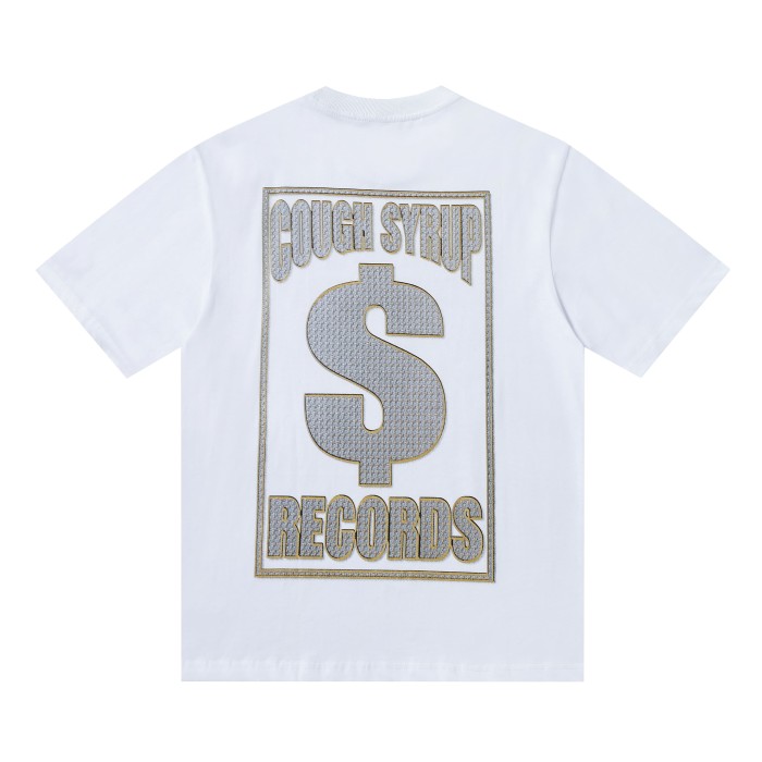 Rhinestone Letter Back Dollar Sign Print Tee 28702266