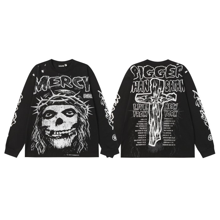 Thorn Flower Ring Saint Print Long Sleeve T-Shirt 2 colors 28704407