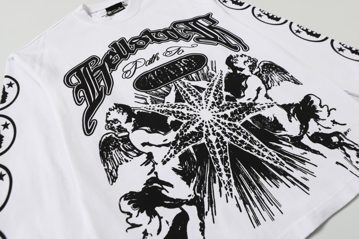 Seven-point Star Angel Print Long Sleeve T-Shirt 2 colors 28704408