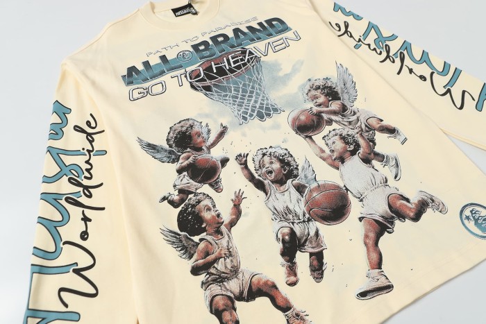 Angel Children Basketball Game Print Long Sleeve T-Shirt 2 colors 28704410