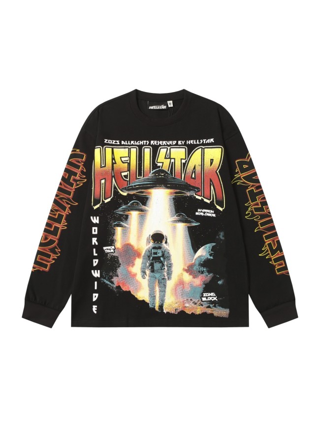 Spacecraft Astronaut Print Long Sleeve T-Shirt 28704412
