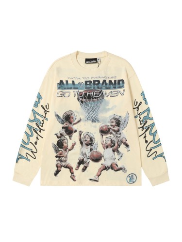 Angel Children Basketball Game Print Long Sleeve T-Shirt 2 colors 28704410