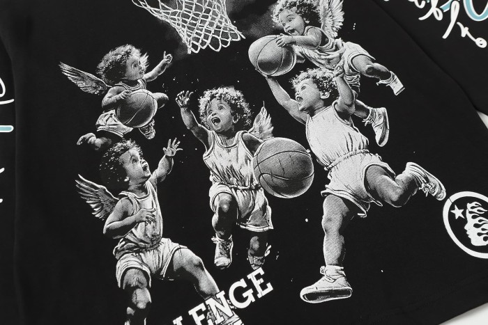 Angel Children Basketball Game Print Long Sleeve T-Shirt 2 colors 28704410
