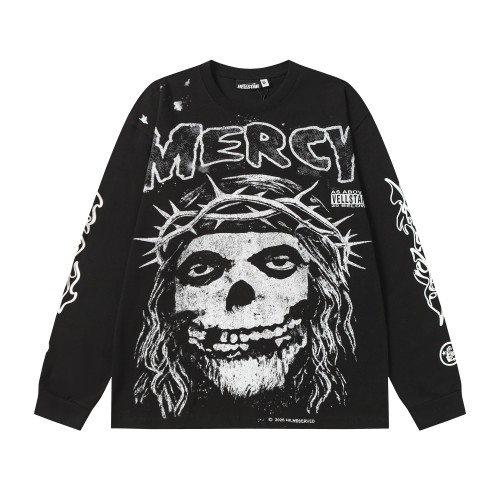 Thorn Flower Ring Saint Print Long Sleeve T-Shirt 2 colors 28704407