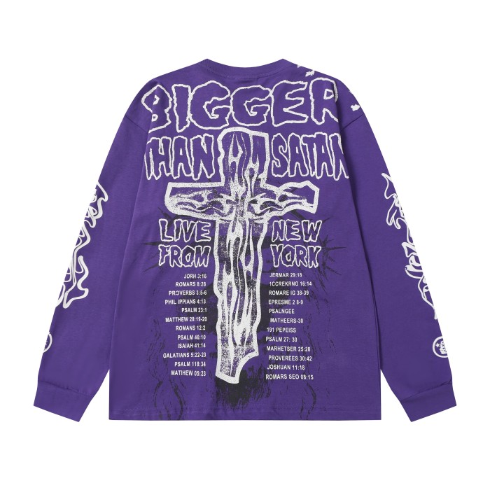 Thorn Flower Ring Saint Print Long Sleeve T-Shirt 2 colors 28704407