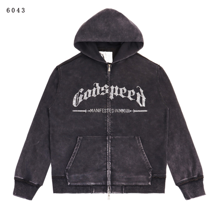 Rhinestone Logo Washed Version Zipper Hoodie 2 colors 28705411