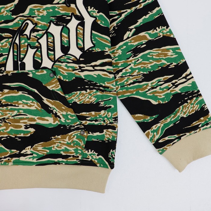 Camouflage Embroidered Letter Zipper Hoodie 4 colors 28705421